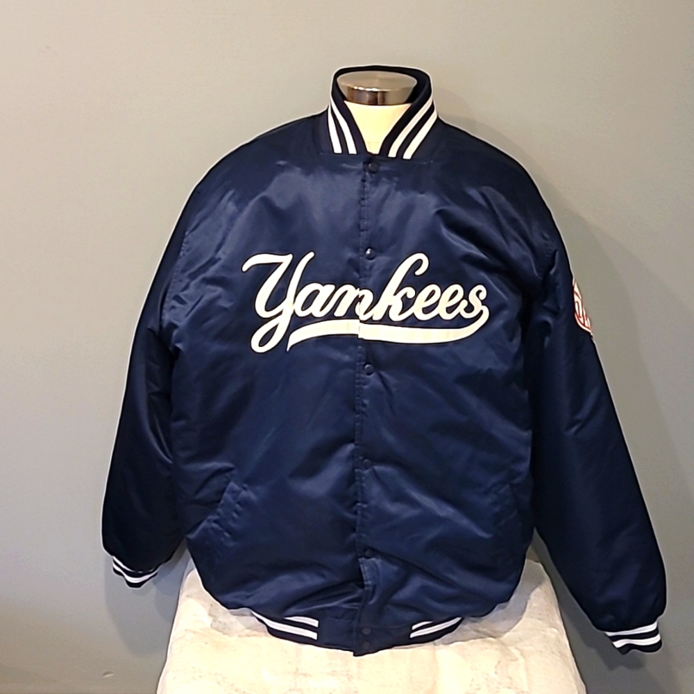 VINTAGE MAJESTIC AUTHENTIC COLLECTION NEW YORK YANKEES SATIN JACKET SIZE 4XL